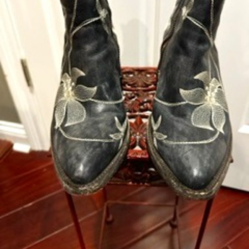 Old Gringo Navy-Blue Cowboy Booties